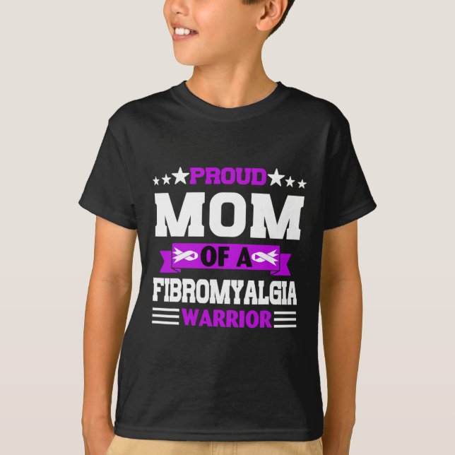 T-shirt Fier Mère Guerrier D'Une Sensibilisation Fibromyal (Devant)