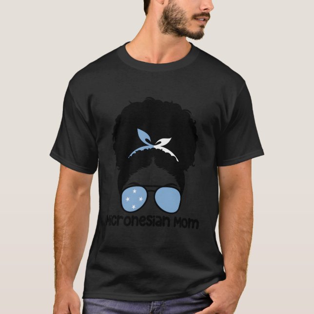T-shirt Fier Mère Micronésienne Afro Cheveux Fête des Mère (Devant)