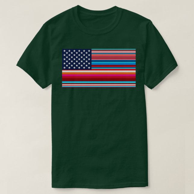 T-shirt Fier Mexicain Américain Serape Drapeau Américain U (Design devant)