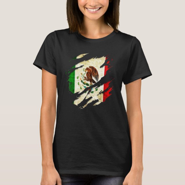 T-shirt Fier Mexicain Chicano Latino Torn déchiré Mexique  (Devant)