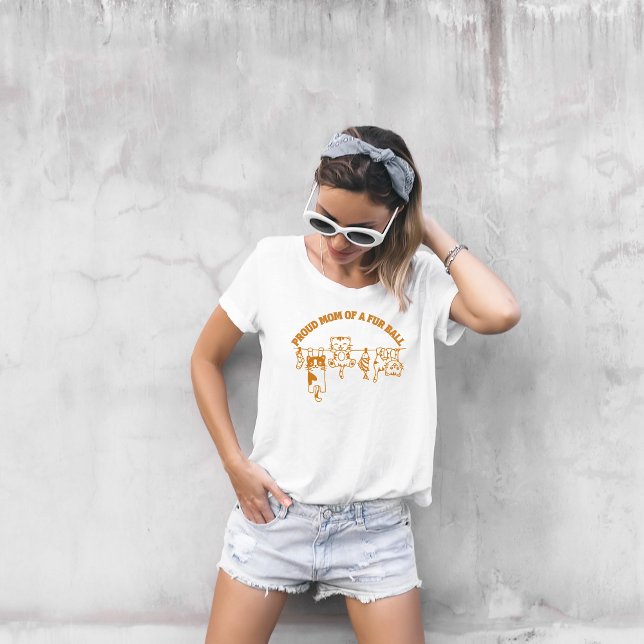 T-SHIRT FIER MOM DE FUR BALL CHAT MOM CADEAU (CUTE FUNNY CAT MOM SHIRT)