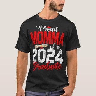 T-shirt Fier Momma d'une classe de 2024 diplômé du premier