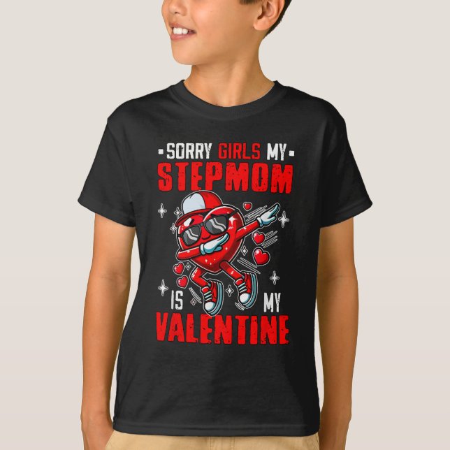 T-shirt Fier Mon Stepmère Est Mon Coeur Valentin Dabbing (Devant)