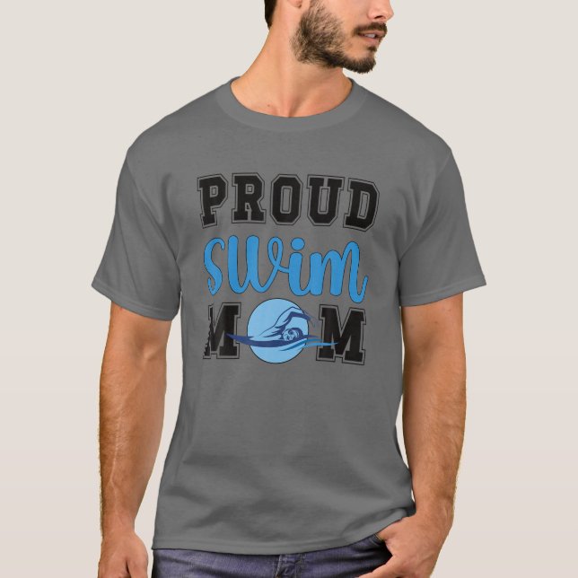 T-shirt Fier Nager Maman D'Une Mère Nage Mama Mère (Devant)