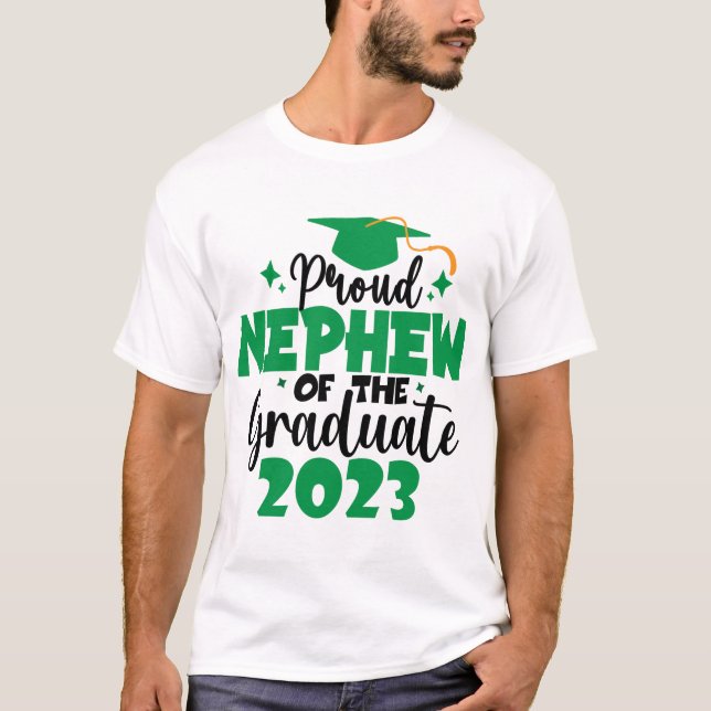 T-shirt Fier NEPHEW d'une classe de 2023 Graduate Fun Gree (Devant)