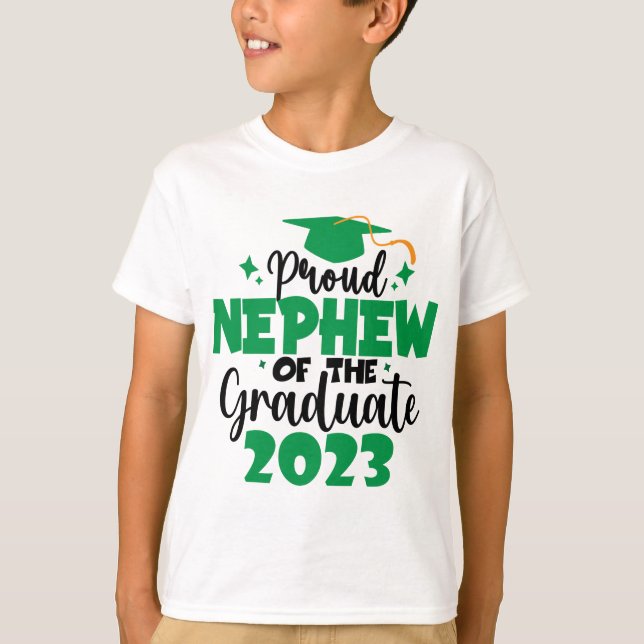 T-shirt Fier NEPHEW d'une classe de 2023 Graduate Fun Gree (Devant)
