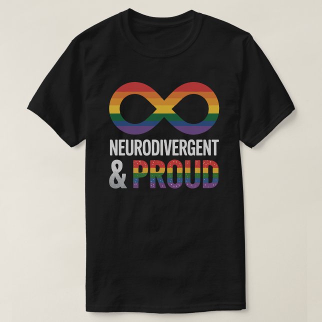 T-shirt Fier neurodivergent - TDAH Autisme - Fierté   (Design devant)