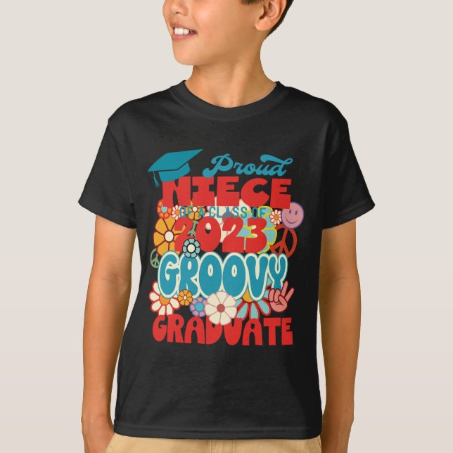 T-shirt Fier NIECE d'une classe de 2023 Graduate Retro (Devant)