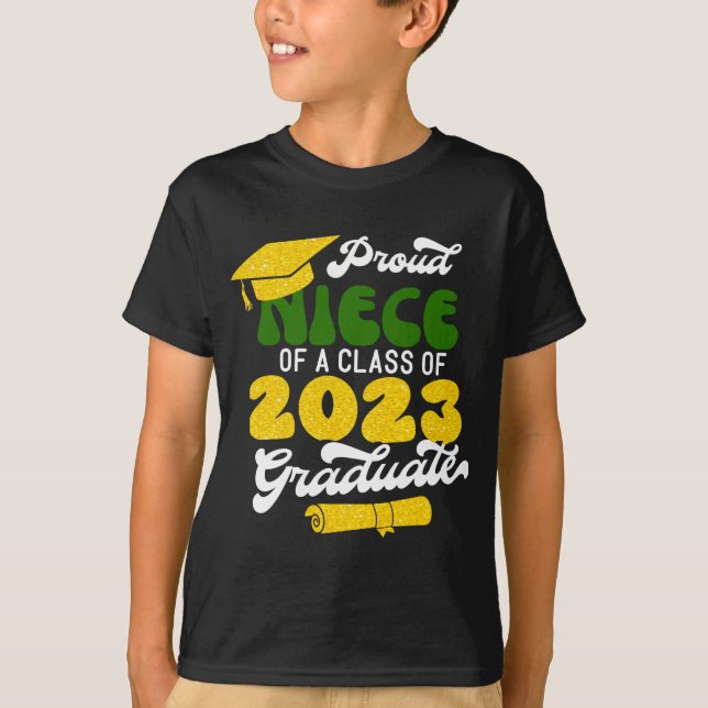 T-shirt Fier NIECE d'une classe de 2023 Graduate Retro Gol (Devant)