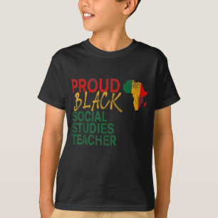 T-shirt Fier Noir Enseignant d'études sociales afro améric