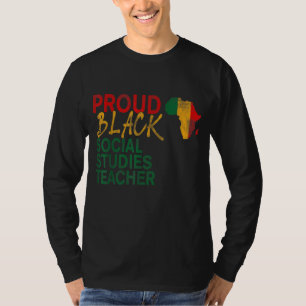 T-shirt Fier Noir Enseignant d'études sociales afro améric