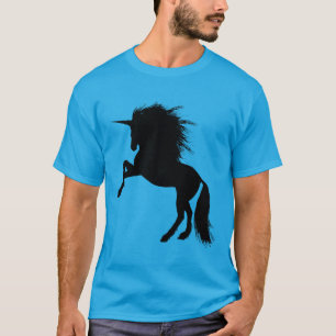 T-shirt Fier noir licorne Silhouette Imaginaire animal