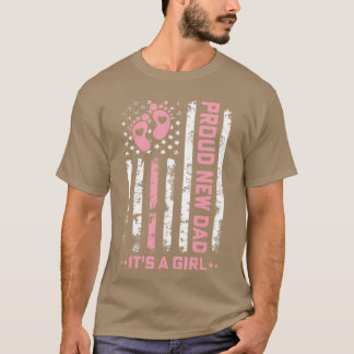 T-shirt Fier Nouveau Papa Nouvelle Fille Bébé Premier Jour
