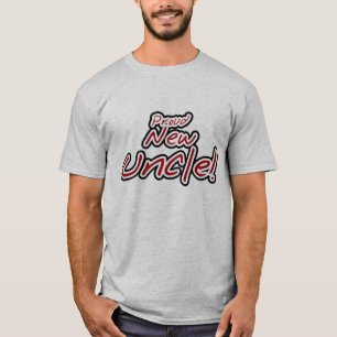 T-shirt Fier nouvel oncle - Texte rouge et noir