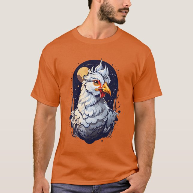 T-shirt Fier oiseau sur le ciel nocturne cadeau arrière -  (Devant)