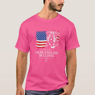 T-shirt Fier Olde Français Bulldog Papa Américain Drapeau
