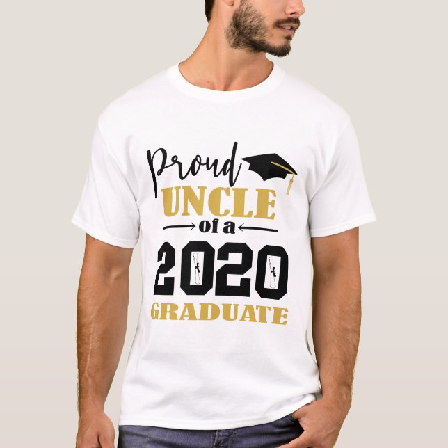 T-shirt Fier oncle d'un diplômé de 2020 (Devant)