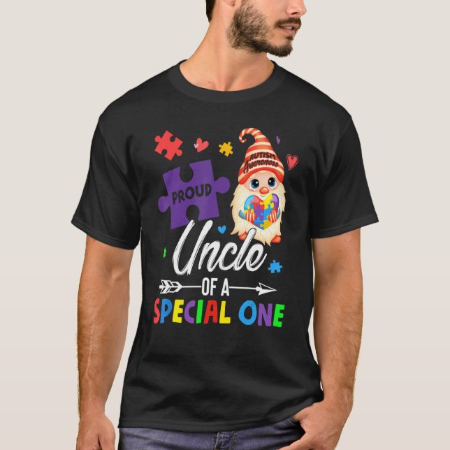 T-shirt Fier oncle d'un gnome de puzzle spécial Autisme A (Devant)