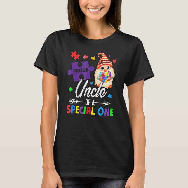 T-shirt Fier oncle d'un gnome de puzzle spécial Autisme A (Devant)