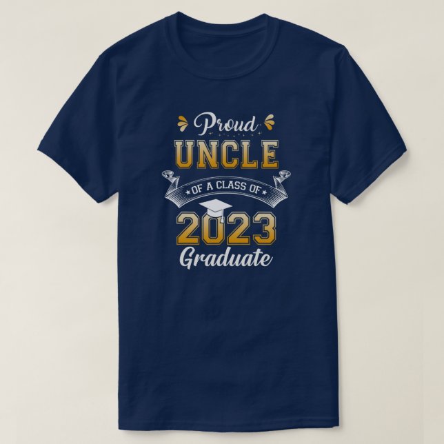 T-shirt Fier Oncle D'Une Classe De 2023 Diplômé Senior 23 (Design devant)
