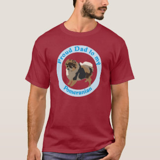 T-shirt Fier papa à mon Poméranien