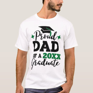 T-shirt Fier papa de 2022 diplômé noir vert casquette goût