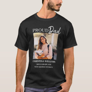 T-shirt Fier papa de 2024 Diplômé Photo personnalisée