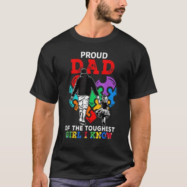 T-shirt Fier Papa De La Fille La Plus Touche Que Je Connai (Devant)