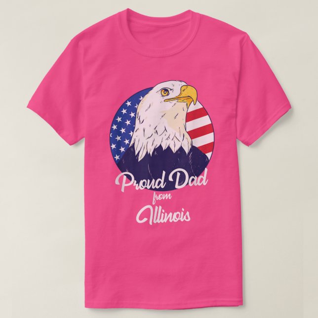 T-shirt Fier Papa De L'Illinois Bonne Fête des pères (Design devant)