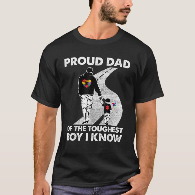 T-shirt Fier Papa Du Garçon Le Plus Touché Que Je Connais  (Devant)