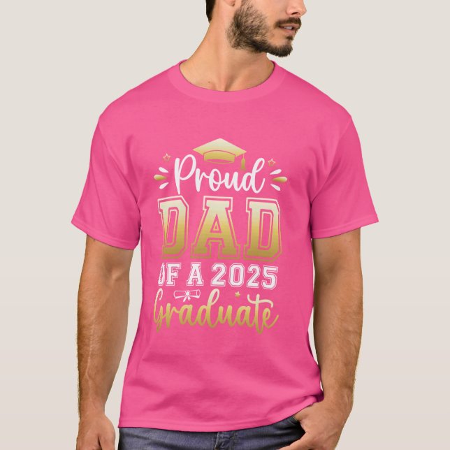 T-shirt Fier papa d'un Diplômé de 2025 Hommes de Diplôme S (Devant)