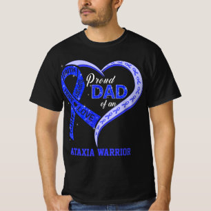 T-shirt Fier Papa D'Un Guerrier Ataxia Bleu Ribbon Matchin