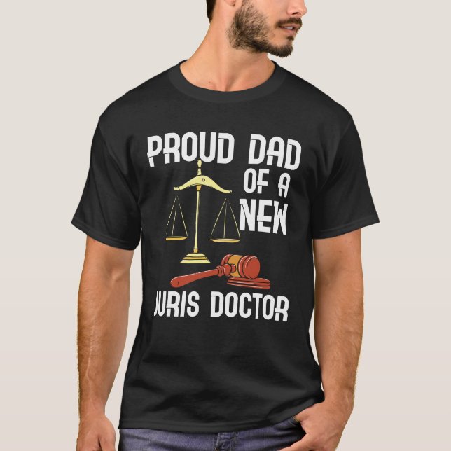 T-shirt Fier papa d'un Juris Docteur Faculté de Droit Grad (Devant)