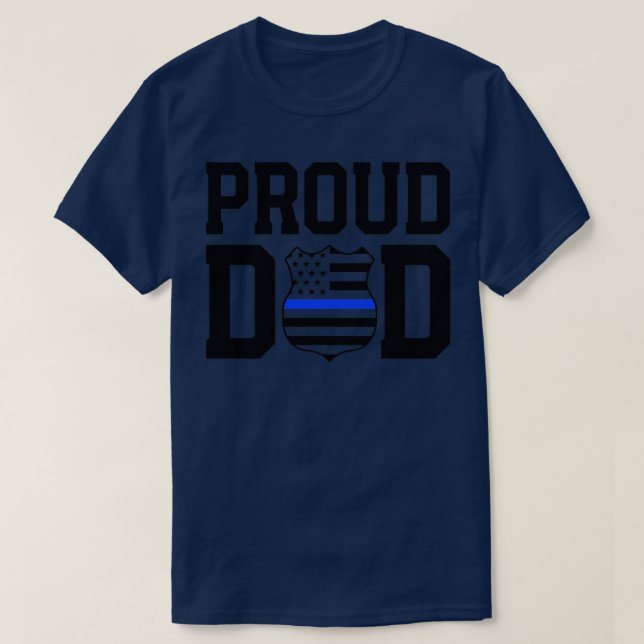 T-shirt Fier Papa D'Un Policier Chemise Père Thin Bl (Design devant)