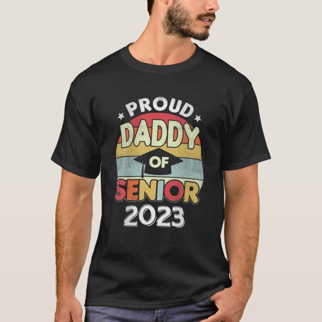 T-shirt Fier Papa D'Une Classe De 2022 Diplômé (Devant)