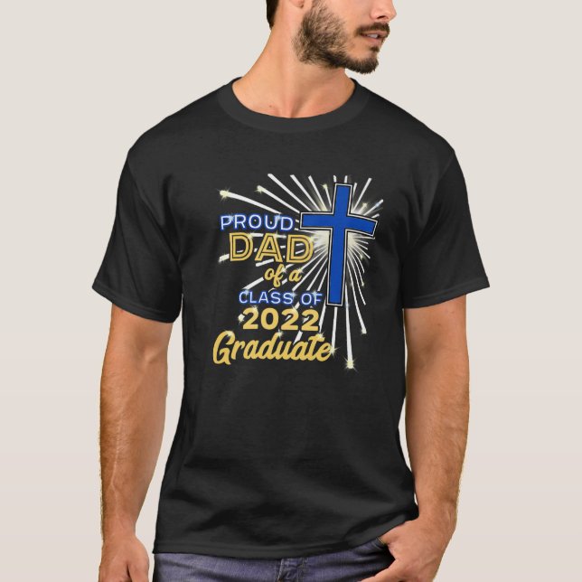 T-shirt Fier Papa D'Une Classe De 2022 Diplômé Christian G (Devant)
