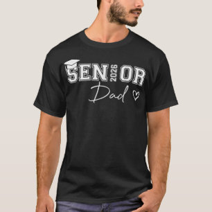 T-shirt Fier Papa D'Une Classe De 2026 Diplômé Du Coeur Se
