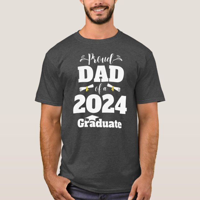 T-shirt Fier Papa D'Une Classe De Diplômés De 2024 De 2024 (Devant)