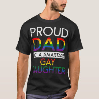 T-shirt Fier Papa D'Une Fille Gay Ally Droite LGBTQ Pr