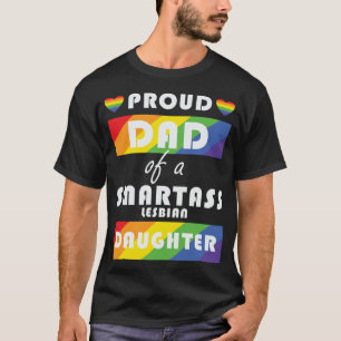 T-shirt Fier Papa D'Une Fille Lesbienne Fierté LGBT