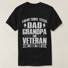 T-shirt Fier papa, grand-père et ancien combattant pour lu