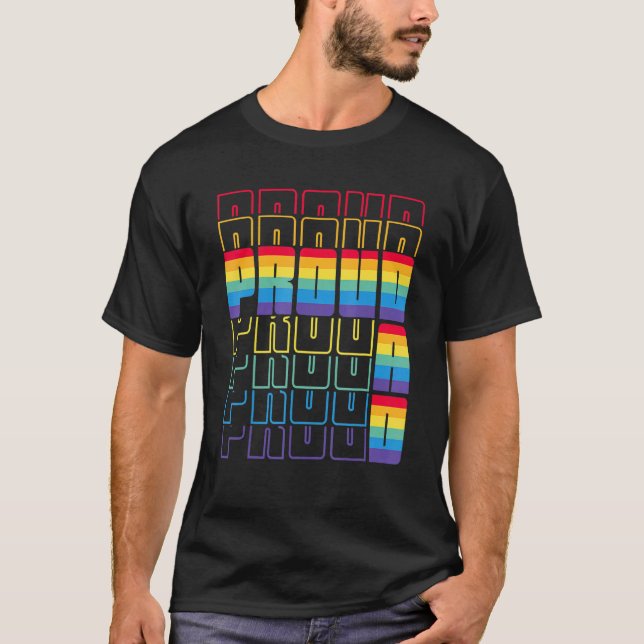 T-shirt Fier Papa Lgbtq Gay Flag Fierté Mois Père Parent (Devant)