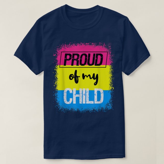 T-shirt Fier papa maman de mon enfant Pan drapeau Fun LGBT (Design devant)