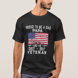 T-shirt Fier Papa Papa Papa OEF Vétérinaire de l'OIF Retro