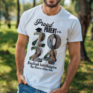 T-shirt Fier parent de 2024 Graduate Custom Photo Collage