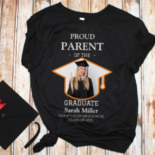 T-shirt Fier parent du diplômé avec une photo et un nom