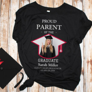 T-shirt Fier parent du diplômé avec une photo et un nom