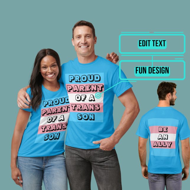 T-shirt Fier parent d'un fils trans (Please enjoy our LGBTQ+ ally products)