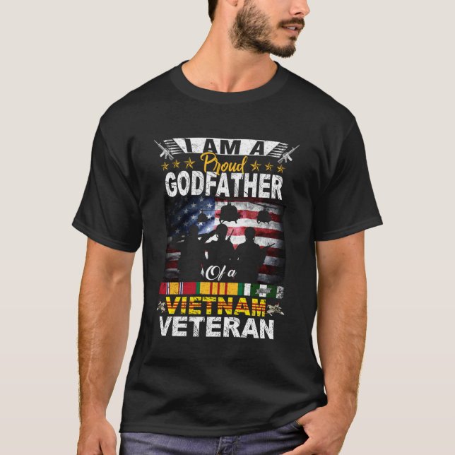 T-shirt Fier Parrain D'un Drapeau Américain Vétéran De Gue (Devant)