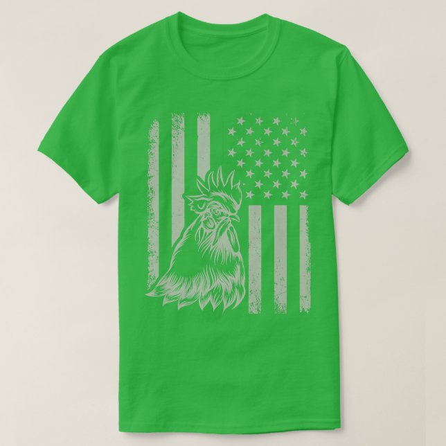 T-shirt Fier Patriotique Coq de poulet fermier Lover Ameri (Design devant)